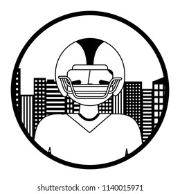 american football player with cityscape