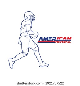 American football player concept outline vector illustration design