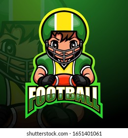 American football player esport logo design