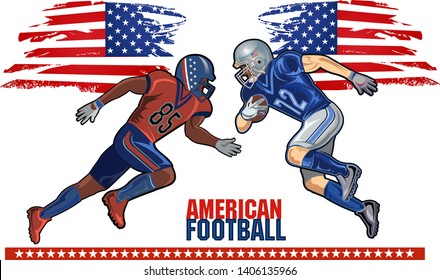 American football player and American Flag