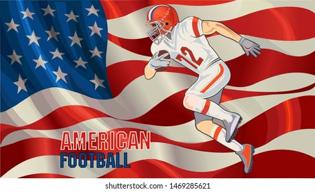 American football player and American Flag