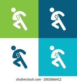 American Football Player Flat four color minimal icon set