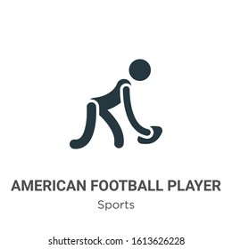 American football player glyph icon vector on white background. Flat vector american football player icon symbol sign from modern sports collection for mobile concept and web apps design.