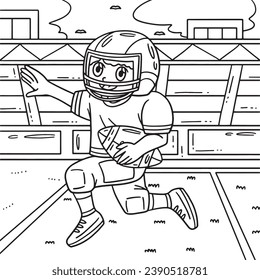 American Football Player with Goal Line Coloring