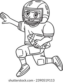 American Football Player with Goal Line Isolated 