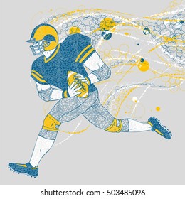 American football player with a graphics trail