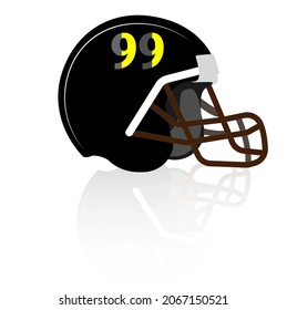 American football player Helmet in black color simple clip art vector illustration