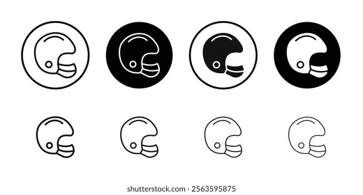 american football player helmet icon Flat outline fill set collection