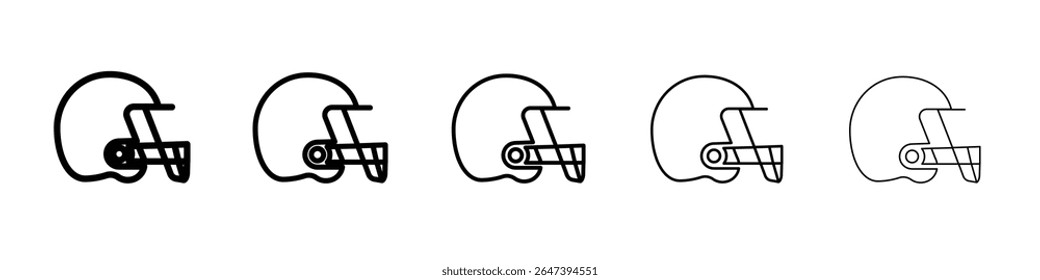 american football player helmet icon flat illustration set logo