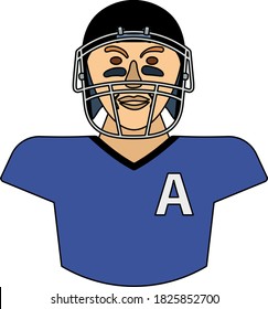 American Football Player Icon. Editable Outline With Color Fill Design. Vector Illustration.