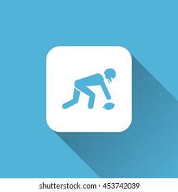 american football player icon. flat design