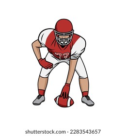 American football player illustration vector. American football player vector isolated