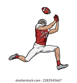 American football player illustration vector. American football player vector isolated