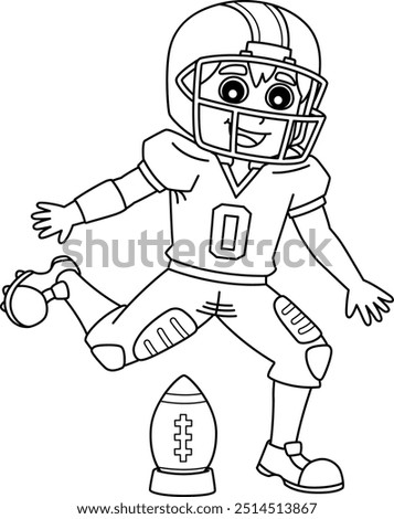 American Football Player Kick Off Isolated 