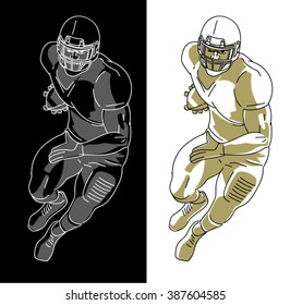 American football player labels, emblems and logo. Vector illustration