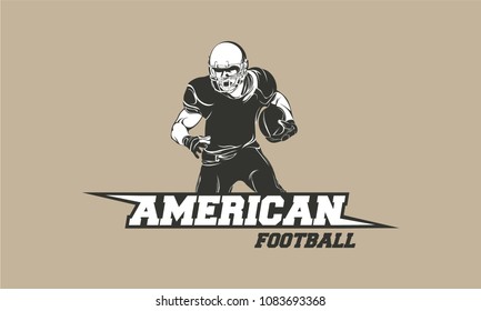 American football player logo silhouette, American Football logo