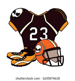 american football player outfit sportsuit vector illustration design
