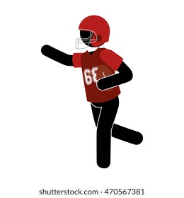 american football player playing ball helmet pose vector  isolated and flat illustration