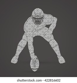 American football player posing designed using luxury pattern graphic vector