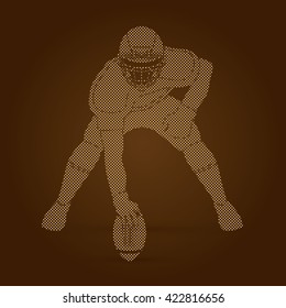 American football player posing designed using dots pattern graphic vector