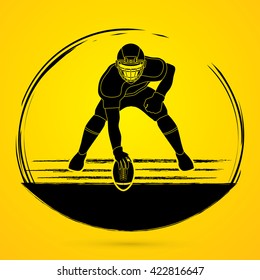 American football player posing graphic vector