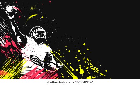 American football player. Quarterback isolated on white. Super bowl sport theme vector illustration.