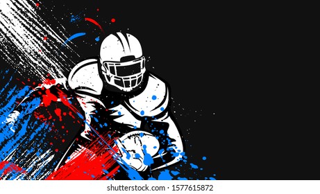 American football player. Quarterback isolated on white. Sport theme vector illustration.