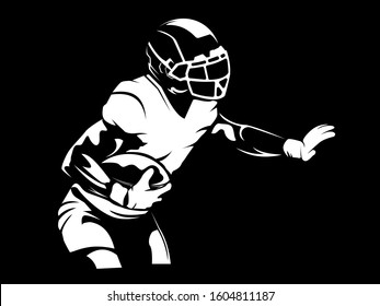 American football player. Quarterback isolated on white. Super sport theme vector illustration.