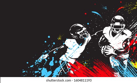 American football player. Quarterback isolated on white. Super bowl sport theme vector illustration.