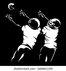 American football player. Quarterback isolated on white. Super sport theme vector illustration.