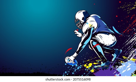 Amerikanischer Fußballspieler. Quarterback einzeln auf Weiß. Exzellentes Thema Sport, Vektorgrafik.