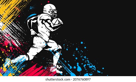 Futbolista americano. Cuarterback aislado en blanco. Ilustración vectorial del tema deportivo del Super Bowl.