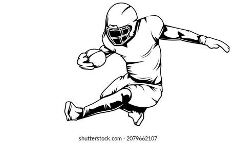 Amerikanischer Fußballspieler. Quarterback einzeln auf Weiß. Exzellentes Thema Sport, Vektorgrafik.