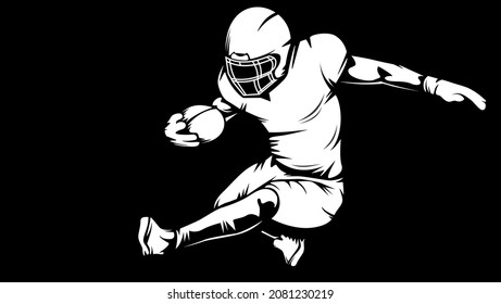 American football player. Quarterback isolated on white. Superl sport theme vector illustration.