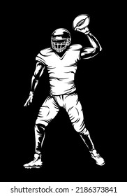 American football player. Quarterback isolated illustration. Football player vector. American football championship. Sport theme vector illustration.