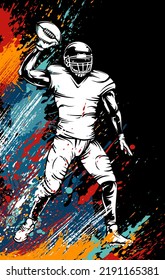 American football player. Quarterback isolated illustration. Football player vector. American football championship. Sport theme vector illustration.