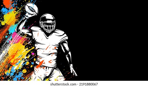 American football player. Quarterback isolated illustration. Football player vector. American football championship. Sport theme vector illustration.