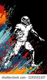 American football player. Quarterback isolated illustration. Football player vector. American football championship. Sport theme vector illustration.