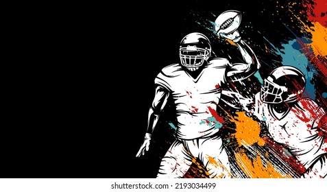 American football player. Quarterback isolated illustration. Football player vector. American football championship. Sport theme vector illustration.