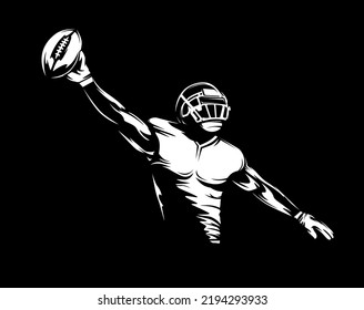 American football player. Quarterback isolated illustration. Football player vector. American football championship. Sport theme vector illustration.