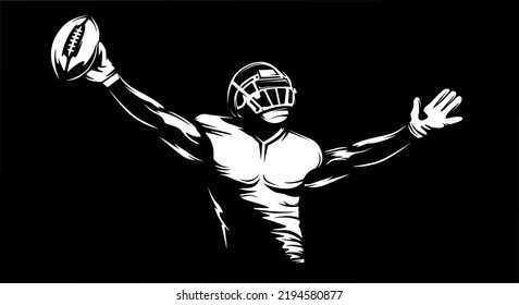 American football player. Quarterback isolated illustration. Football player vector. American football championship. Sport theme vector illustration.