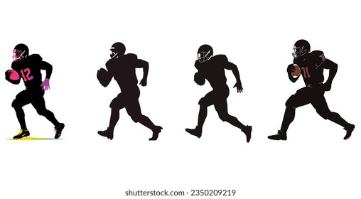 American football player. Quarterback isolated white background