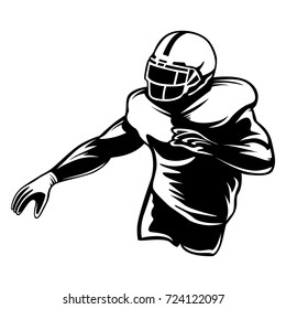 American Football Player Abstract Vector Silhouette Stock Vector ...