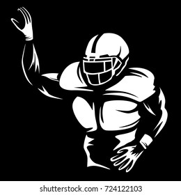 American football player. Quarterback isolated on white. sport theme vector illustration.