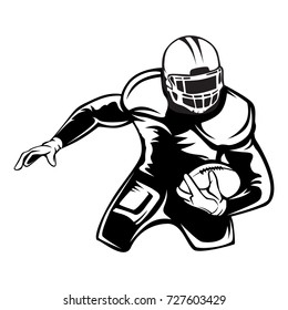 American Football Player Quarterback Isolated On Stock Vector (Royalty ...