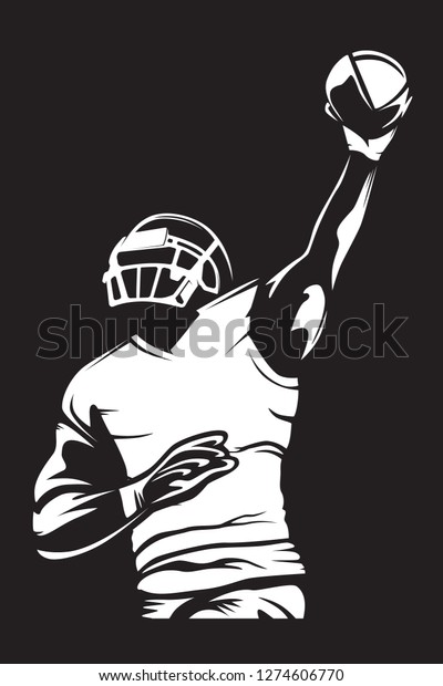 American Football Player Quarterback Isolated On Stock Vector (Royalty ...