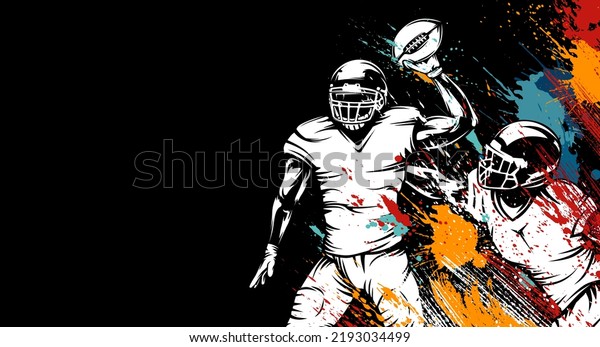 American football player. Quarterback\
isolated illustration. Football player vector. American football\
championship. Sport theme vector\
illustration.