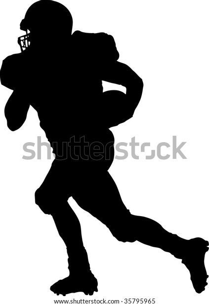 American Football Player Running Ball Stock Vector (royalty Free 