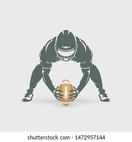 american football player set a ball for kicking design