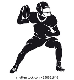 American football player, silhouette